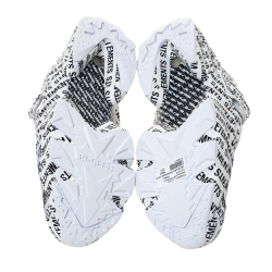 Pre Owned Vetements White/Black Monogram Nylon And Fabric Instapump Fury Sneakers Size 42.5