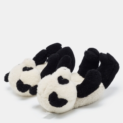 Pre Owned Vetements White/Black Fur Shearing Slippers Size 41