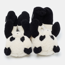 Pre Owned Vetements White/Black Fur Shearing Slippers Size 41