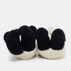 Pre Owned Vetements White/Black Fur Shearing Slippers Size 41