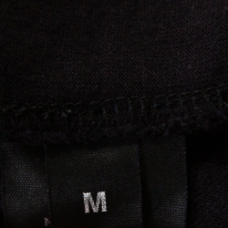 Pre Owned Vetements Black Logo Embroidered Cotton Zip Front Hoodie M