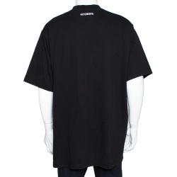 Pre Owned Vetements Black Snoop Dogg Print Cotton Oversized T-Shirt XS