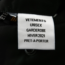 Vetements Black Padded Zip Front Puffer Jacket M