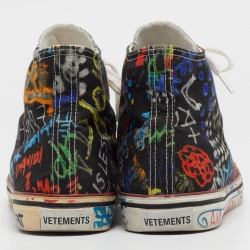 Vetements Multicolor Graffiti Canvas High Top Sneakers Size 41