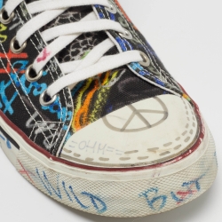Vetements Multicolor Graffiti Canvas High Top Sneakers Size 41