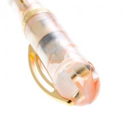 Visconti Amber Swirl Resin Millenium Arc Two Limited Edition 835 Fountain Pen, with 18 K Two Tone Gold Nib M