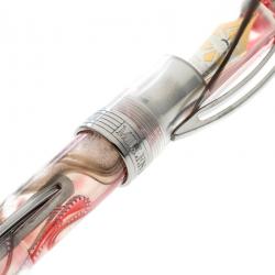 Visconti Red Swirl Resin Millenium Arc One Limited Edition 835 Fountain Pen, with 18 K Two Tone Gold Nib M