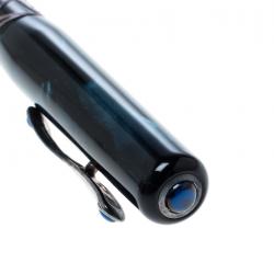 Visconti Richelieu Blue Resin Sterling Silver Filigree Limited Edition 352 Fountain Pen, with 18 K Two Tone Gold Nib M