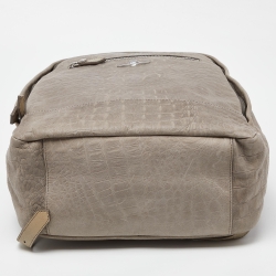Vivienne Westwood Grey Croc Embossed Leather Backpack