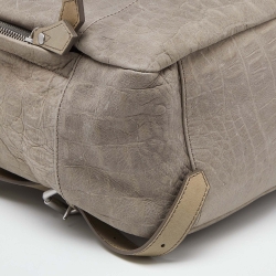 Vivienne Westwood Grey Croc Embossed Leather Backpack