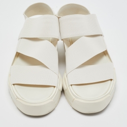 Y-3 White Elastic Fabric Rivalry Sandals Size 44