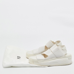 Y-3 White Elastic Fabric Rivalry Sandals Size 44