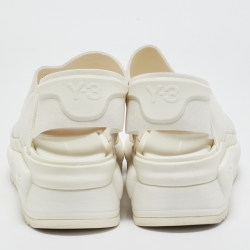 Y-3 White Elastic Fabric Rivalry Sandals Size 44