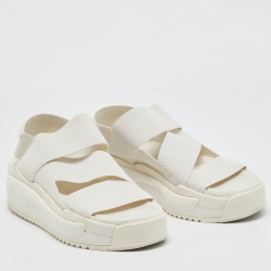 Y-3 White Elastic Fabric Rivalry Sandals Size 44
