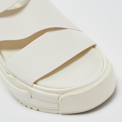 Y-3 White Elastic Fabric Rivalry Sandals Size 44