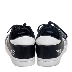 Y-3 White/Black Leather Yohji Star Low-Top Sneakers Size 42 2/3