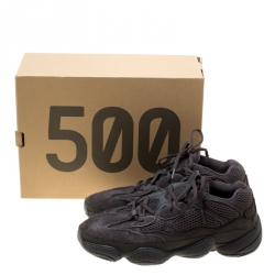 Yeezy x Adidas Utility Black Mesh And Suede 500 Desert Rat Sneakers Size 42