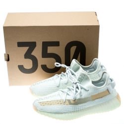 Pre Owned Yeezy x Adidas Light Green Cotton Knit Boost 350 V2 Hyperspace Sneakers Size 40