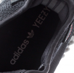 Pre Owned Yeezy x Adidas Black/Red Cotton Knit Boost 350 V2 Sneakers Size 44