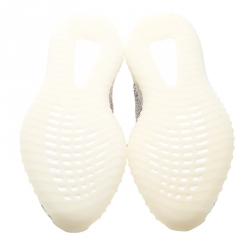 Pre Owned Yeezy x Adidas Grey And White Cotton Knit Boost 350 V2 Static Non-Reflective Sneakers Size 45.5