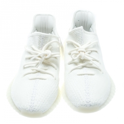 Yeezy x Adidas Cream White Cotton Knit Boost 350 V2 Sneakers Size 42.5