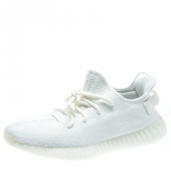 Yeezy x Adidas Cream White Cotton Knit Boost 350 V2 Sneakers Size 42.5