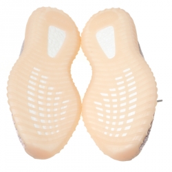 Pre Owned Yeezy x Adidas Light Pink/Grey Cotton Knit Boost 350 V2 Synth Non-Reflective Sneakers Size 42