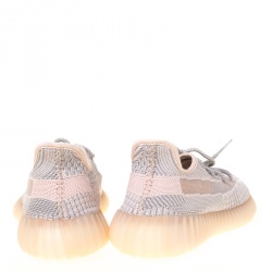 Pre Owned Yeezy x Adidas Light Pink/Grey Cotton Knit Boost 350 V2 Synth Non-Reflective Sneakers Size 42