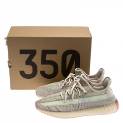 Pre Owned Yeezy x Adidas Mint Green/Cream Cotton Knit Boost 350 V2 Sneakers Size 45.5