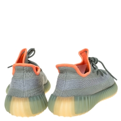 Yeezy x Adidas Grey Knit Fabric Boost 350 V2 Desert Sage Reflective Sneakers Size 44