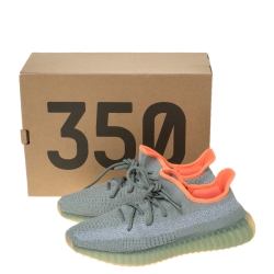Yeezy x Adidas Grey Knit Fabric Boost 350 V2 Desert Sage Reflective Sneakers Size 44