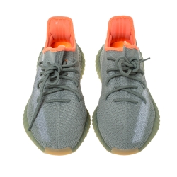 Yeezy x Adidas Grey Knit Fabric Boost 350 V2 Desert Sage Reflective Sneakers Size 44