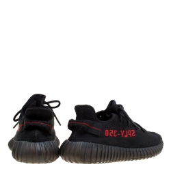 Yeezy x Adidas Black/Red Cotton Knit Boost 350 v2 Sneakers Size 42.5