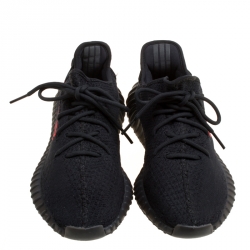 Yeezy x Adidas Black/Red Cotton Knit Boost 350 v2 Sneakers Size 42.5