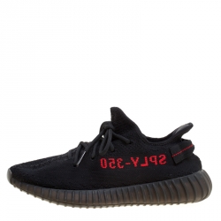 Yeezy x Adidas Black/Red Cotton Knit Boost 350 v2 Sneakers Size 42.5