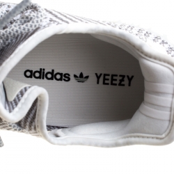 Yeezy x Adidas Grey And White Cotton Knit Boost 350 V2 Static Non-Reflective Sneakers Size 40.5
