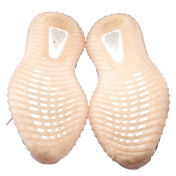 Pre Owned Yeezy x Adidas Light Pink/Grey Cotton Knit Boost 350 V2 Synth Non-Reflective Sneakers Size 41.5