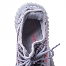 Pre Owned Yeezy X Adidas Grey/Black Cotton Knit Boost 350 V2 Sneakers Size 42