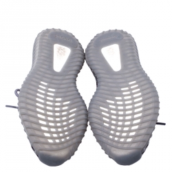 Pre Owned Yeezy X Adidas Grey/Black Cotton Knit Boost 350 V2 Sneakers Size 42