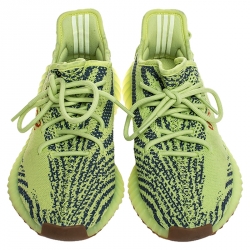 Yeezy X Adidas Green Cotton Knit 350 V2 Sneakers Size 42