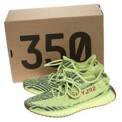 Yeezy X Adidas Green Cotton Knit 350 V2 Sneakers Size 42