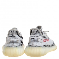 Yeezy x Adidas White/Black Knit  Fabric Boost 350 V2 Zebra Sneakers Size 37.5