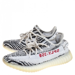 Yeezy x Adidas White/Black Knit  Fabric Boost 350 V2 Zebra Sneakers Size 37.5