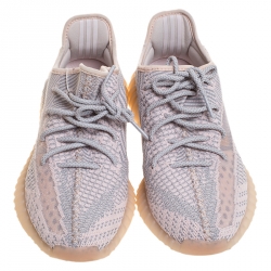 Yeezy x Adidas Light Pink/Grey  Knit Fabric Boost 350 V2 Synth Non-Reflective Sneakers Size 44
