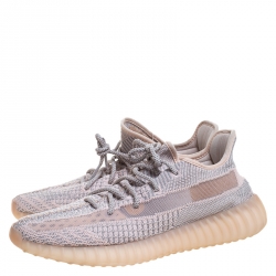 Yeezy x Adidas Light Pink/Grey  Knit Fabric Boost 350 V2 Synth Non-Reflective Sneakers Size 44