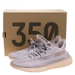 Yeezy x Adidas Light Pink/Grey  Knit Fabric Boost 350 V2 Synth Non-Reflective Sneakers Size 44