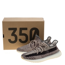 Yeezy x Adidas Black/Grey Cotton Knit Boost 350 V2 Zyon Sneakers Size 44