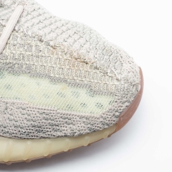 Pre Owned Yeezy x Adidas Beige/Grey Knit Fabric Boost 350 V2 Citrin Sneakers Size 43 1/3