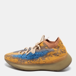 Pre Owned Yeezy x Adidas Multicolor Knit Fabric Boost 380 Blue Oat Reflective Sneakers Size 43 1/3