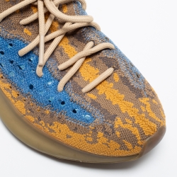 Pre Owned Yeezy x Adidas Multicolor Knit Fabric Boost 380 Blue Oat Reflective Sneakers Size 43 1/3
